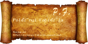 Polányi Fabióla névjegykártya